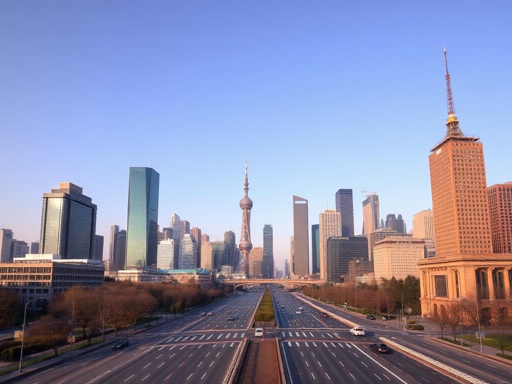 Peking modern belvárosi látképe